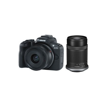 Camara Canon EOS R50 Kit con Lentes RF-S 18-45mm y RF-S 55-210mm