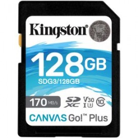Tarjeta SD 128Gb UHS-I U3 Canvas Go Plus Kingston 170mb/s