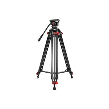 Tripie para Video GVM JJL-JY con Cabeza Fluida, Soporta 6kg, Altura Máxima 1.86m