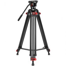 Tripie para Video GVM JJL-JY con Cabeza Fluida, Soporta 6kg, Altura Máxima 1.86m