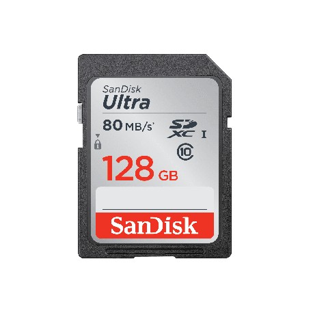 MEMORIA SDXC 128GB CLASE 10 SANDISK ULTRA UHS-1 533X (80MB/s)