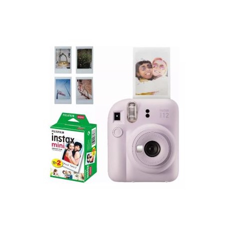 Cámara Instantánea FUJIFILM INSTAX MINI 12 Morada (Lilac Purple) + Cartucho para 20 Fotos