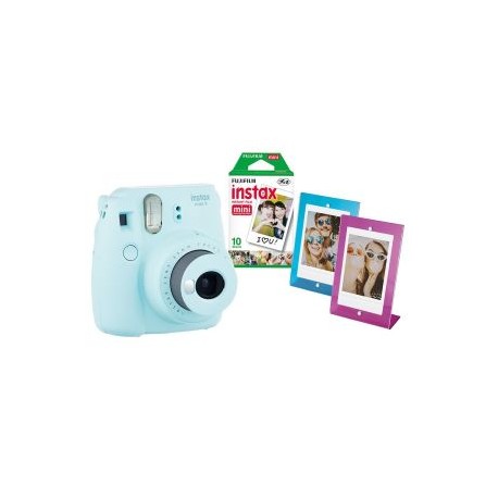 CAMARA INSTANTANEA INSTAX MINI 9 HIELO AZUL + CABALLETE