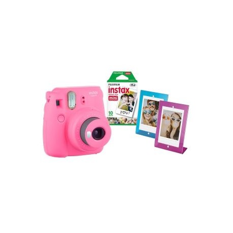 CAMARA INSTANTANEA INSTAX MINI 9 FLAMINGO + CABALLETE