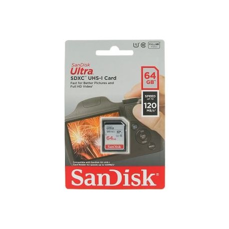 TARJETA DE MEMORIA SDHC UHS-I U1 ULTRA 64GB 120MB/S